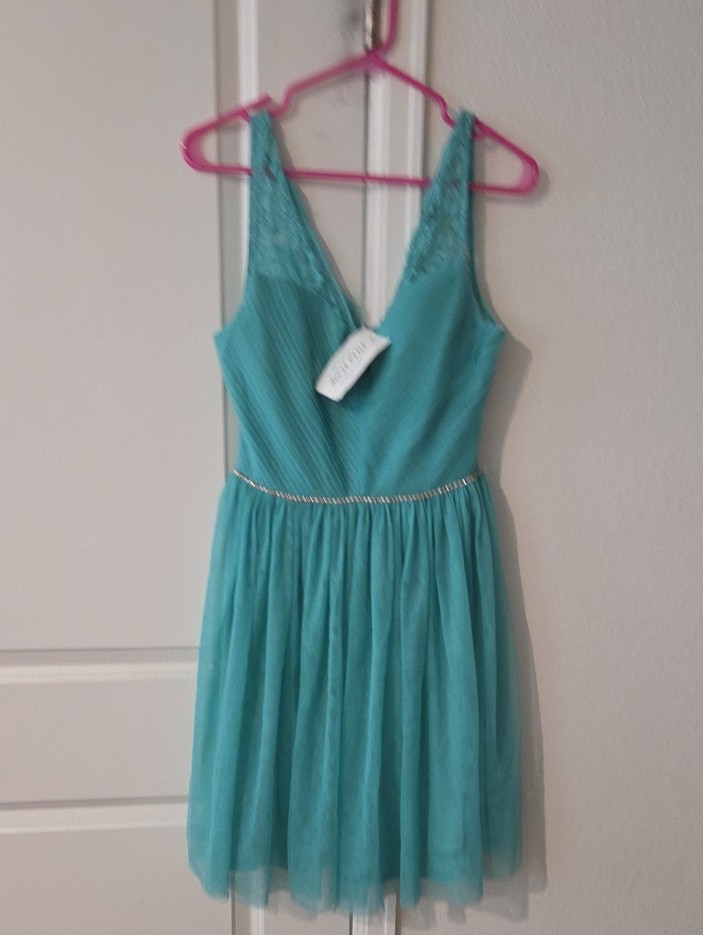 Filly Flair Teal A-Line Lace Bodice Dress